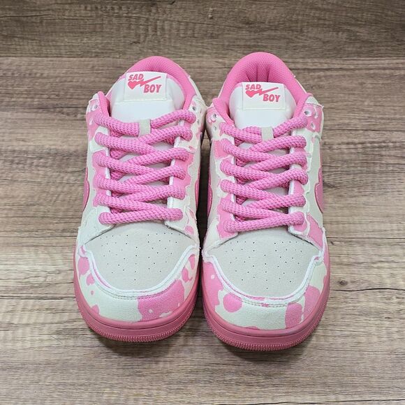 Sad Boy Saga Skywalker Strawberry Milk Men’s Sz 12 Cream Pink Suede Sneakers NEW - Picture 2 of 9